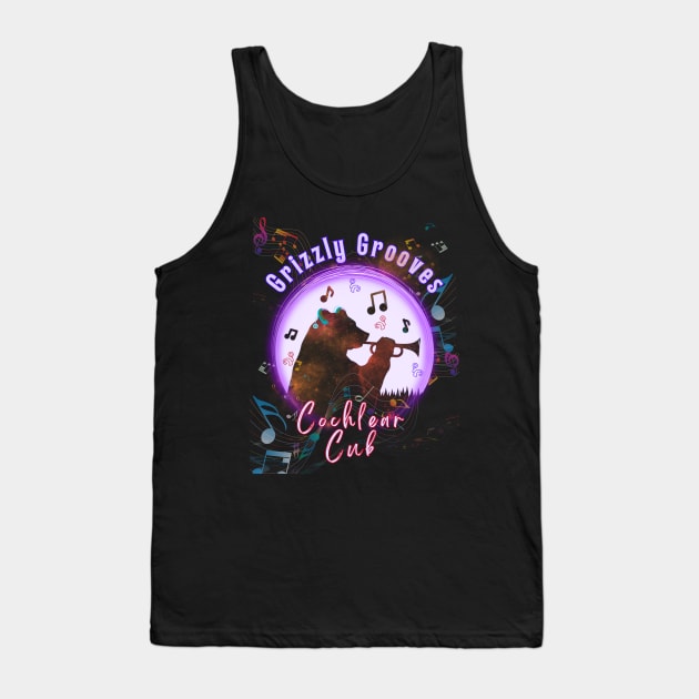 Grizzle Grooves Cochlear Cub | Cochlear Implant | Deaf Tank Top by RusticWildflowers